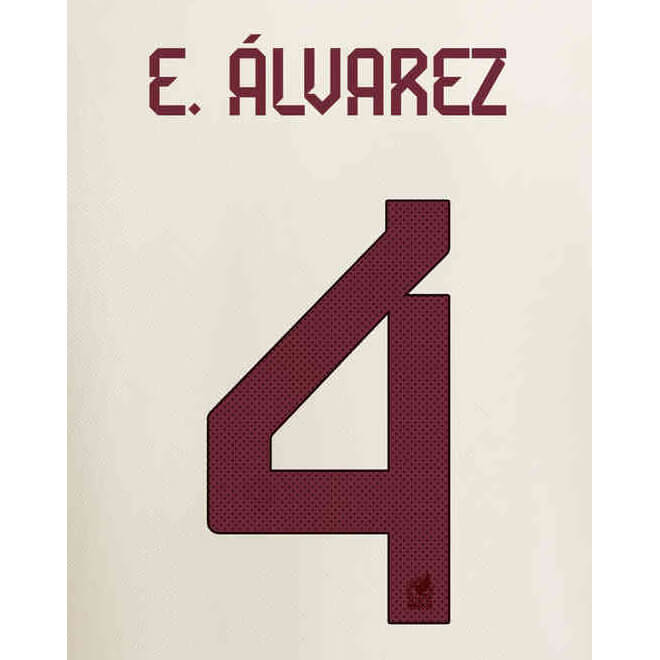 Mexico 2022/23 Away E. Alvarez #4 Jersey Name Set (Back)