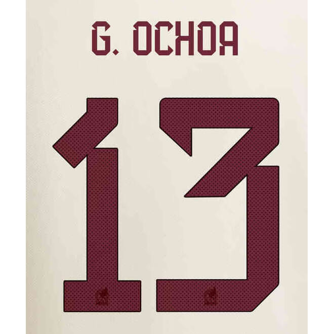 Mexico 2022/23 Away G. Ochoa #1 Jersey Name Set (Back)