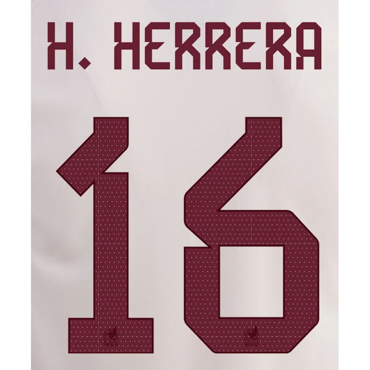 Mexico 2022-23 Away H. Herrera #16 Jersey Name Set (Back)