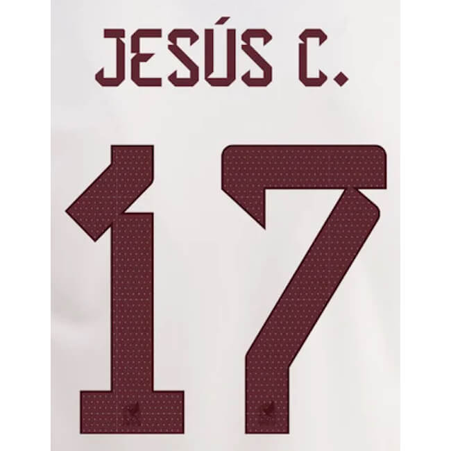 Mexico 2022/23 Away Jesus C. #17 Jersey Name Set (Back)