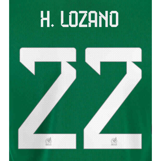Mexico 2022/23 Home H. Lozano #22 Jersey Name Set (Back)