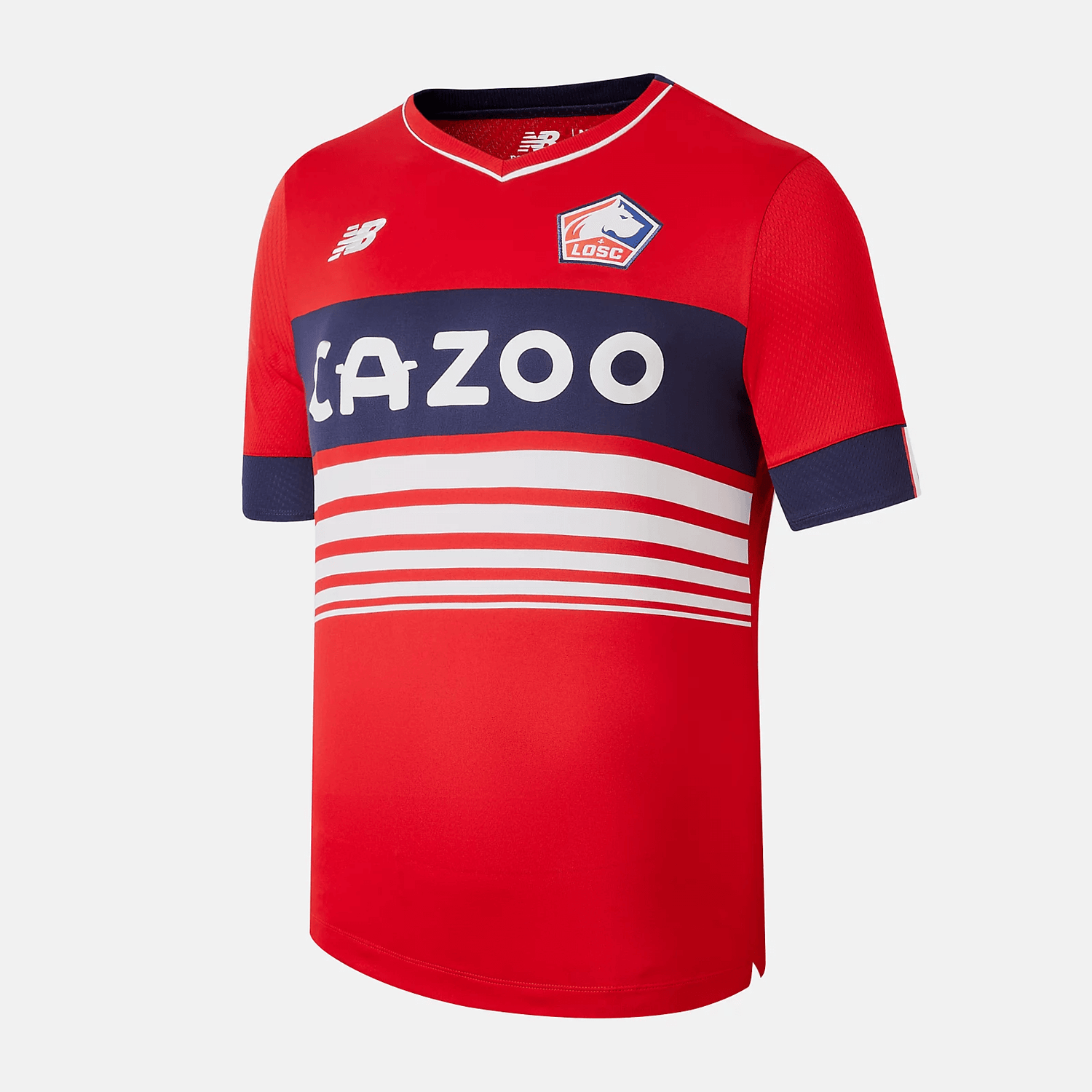 New Balance 2022-23 Lille OSC Home Jersey - Red (Diagonal - Front)