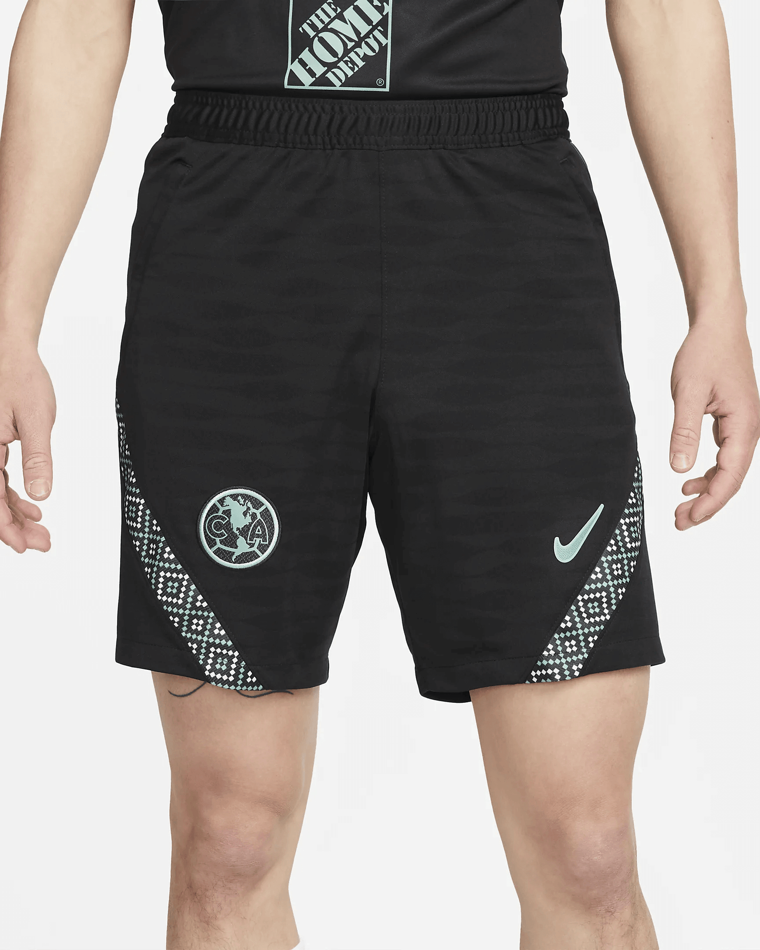 Nike 2021-22 Club America Strike Shorts - Black-Healing Jade (Front)
