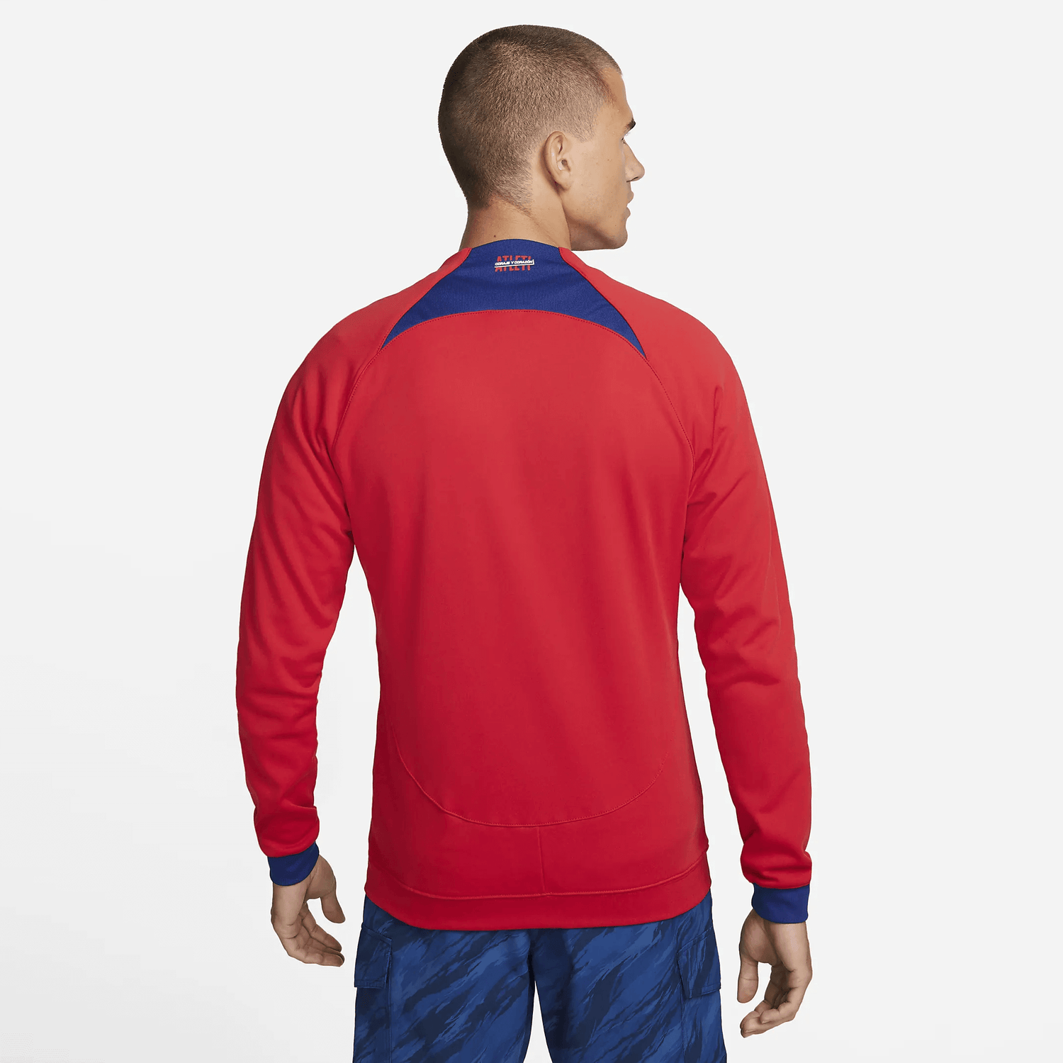 Nike 2022-23 Atletico Madrid Anthem Jacket - Sport Red-Royal Blue (Model - Back)
