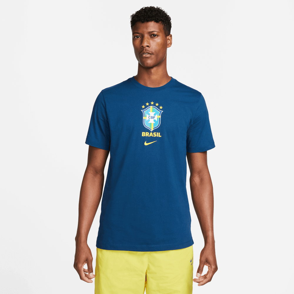 Nike 2022-23 Brazil Crest Tee - Coastal Blue