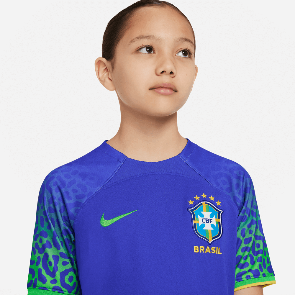 Nike 2022-23 Brazil Youth Away Jersey - Blue (Detail 1)