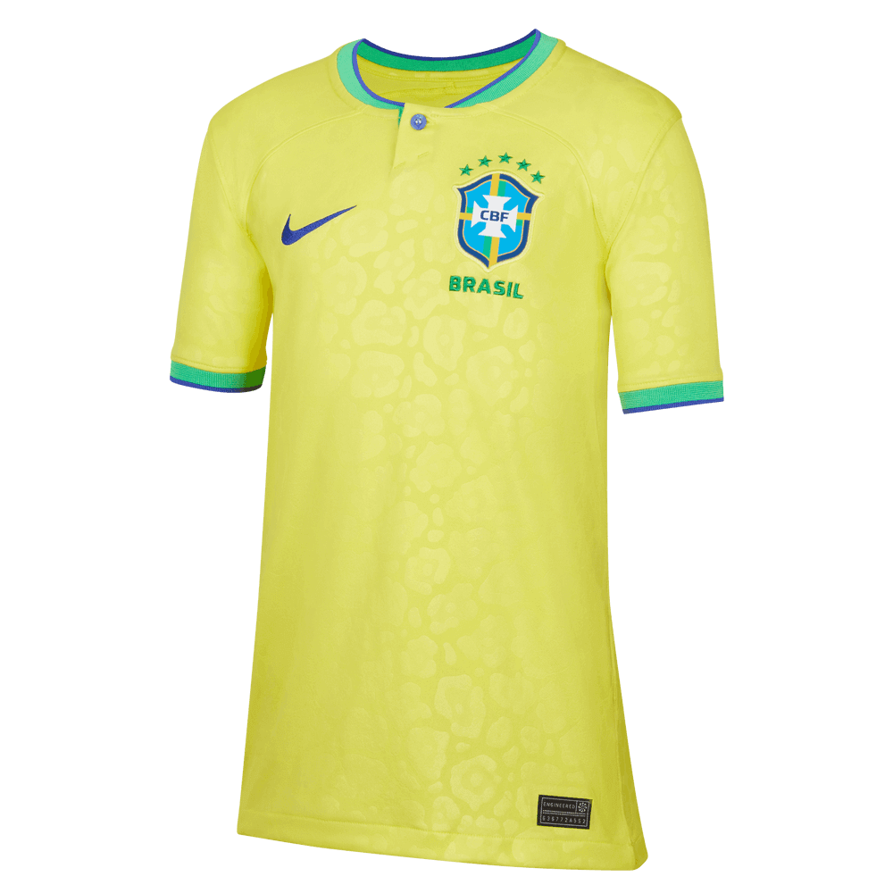 Nike 2022-23 Brazil Youth Home Jersey - Yellow (Front)