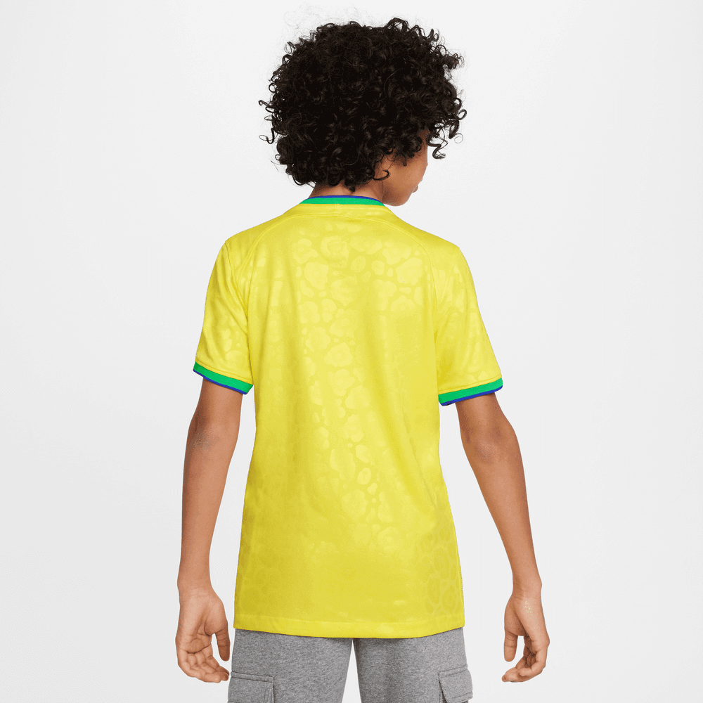 Nike 2022-23 Brazil Youth Home Jersey - Yellow (Model - Back)