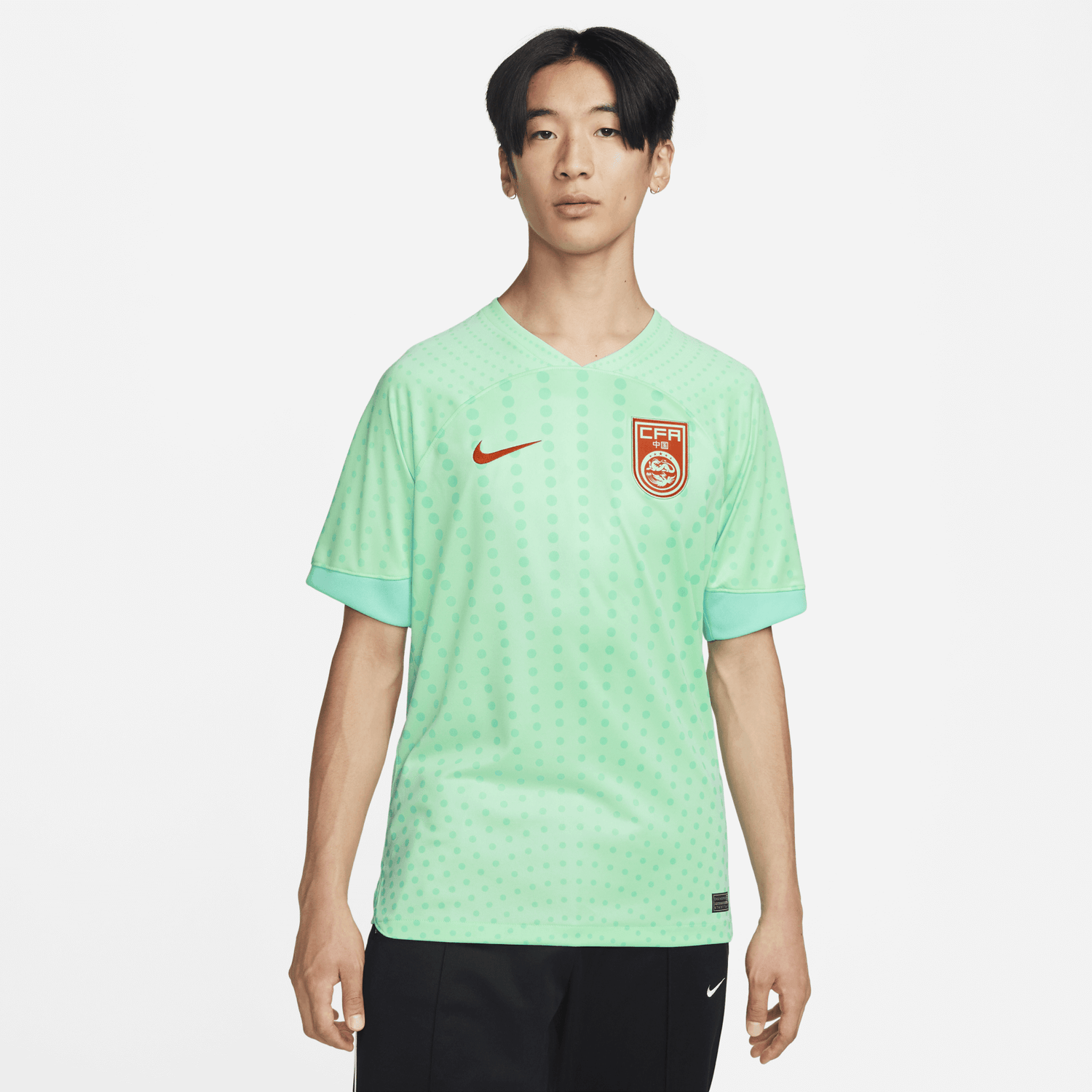 Nike 2022-23 China Away Jersey - Mint Green (Model - Front)