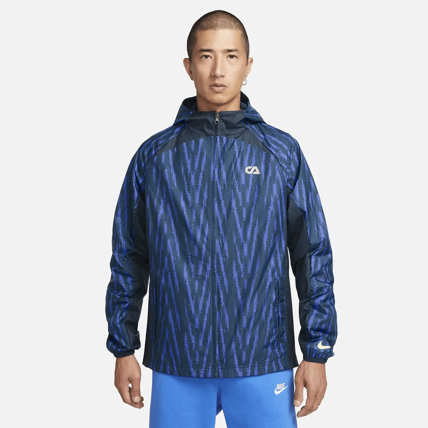 Nike 2022-23 Club America AWF Jacket - Navy-Blue-Lemon (Model - Front)