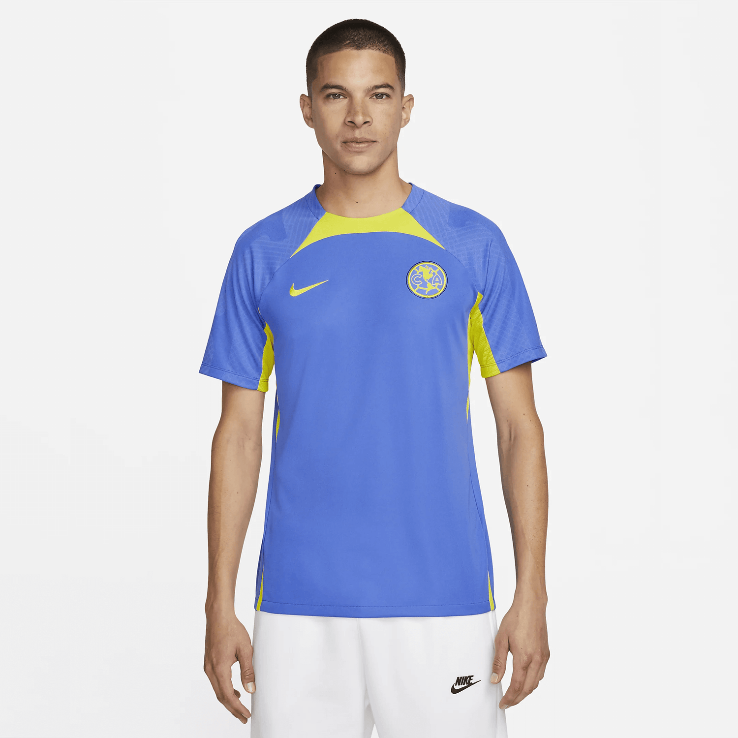 Nike 2022-23 Club America STRK Top - Blue-Yellow (Model - Front)