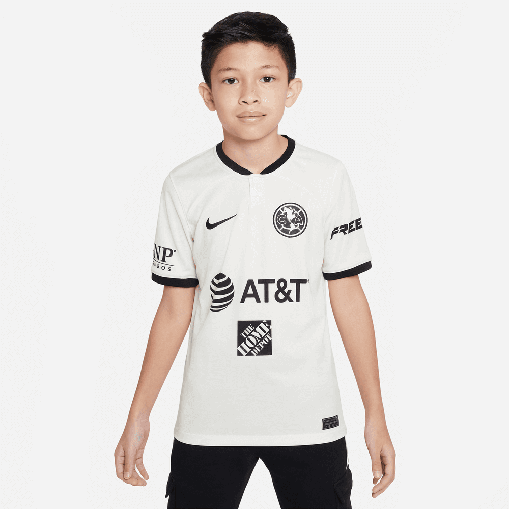 Nike 2022-23 Club America Youth Third Jersey - Sail-Black (Model - Front)