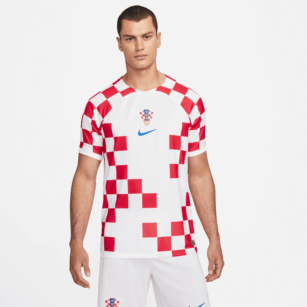 Nike 2022-23 Croatia Home Jersey White-Red-Blue (Model - Front)