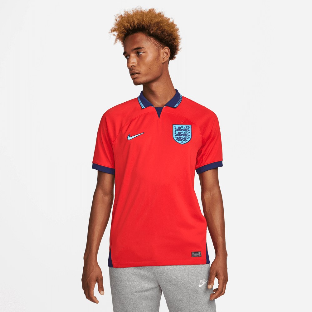 Nike 2022-23 England Away Jersey - Red-Blue Void (Model - Front)