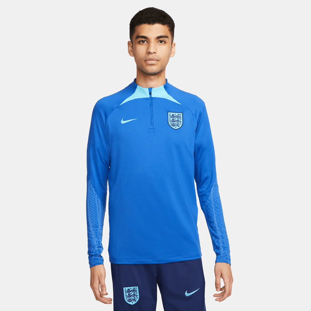 Nike 2022-23 England Strike Drill Top - Game Royal-Blue Fury (Model - Front)