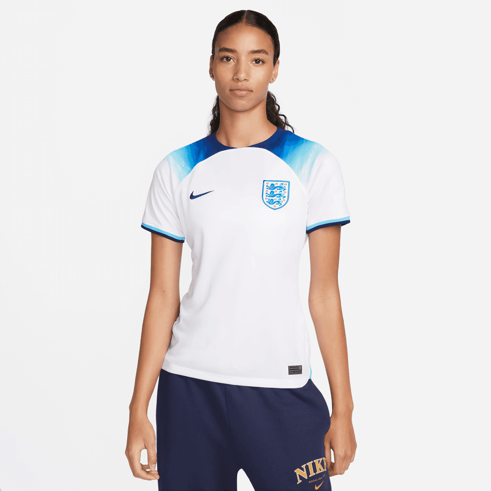 Nike 2022-23 England Women's Home Jersey - White-Blue (Model - Front)