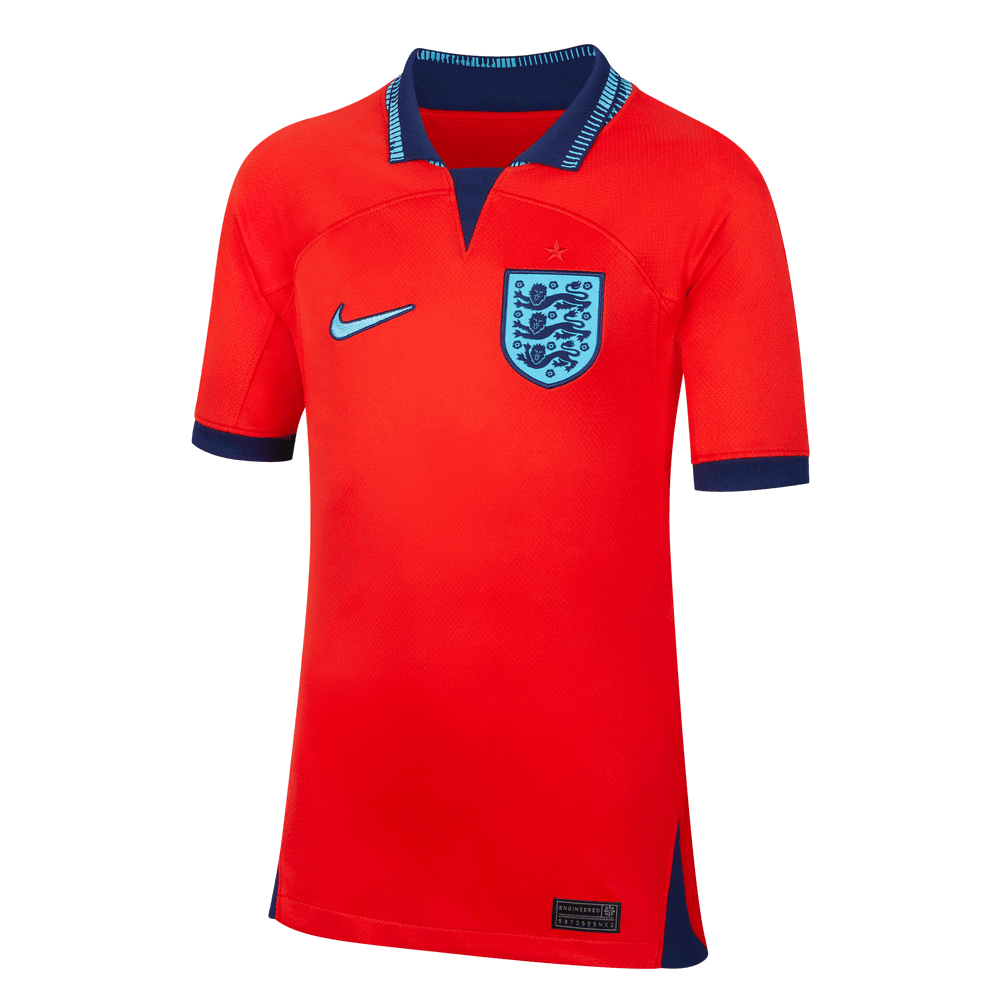 Nike 2022-23 England Youth Away Jersey - Red-Blue Void (Front)