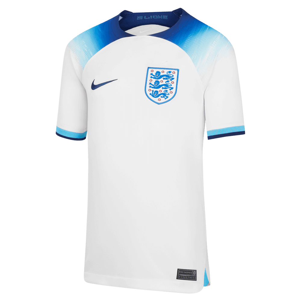 Nike 2022-23 England Youth Home Jersey - White-Blue (Front)