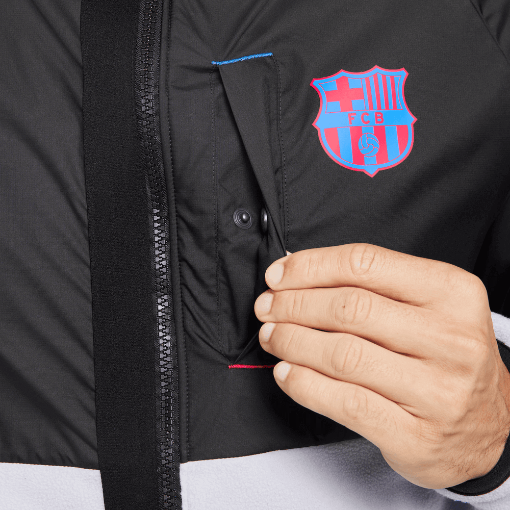 Nike 2022-23 FC Barcelona AWF Full Zip Winter Jacket - Black-Grey (Detail 4)