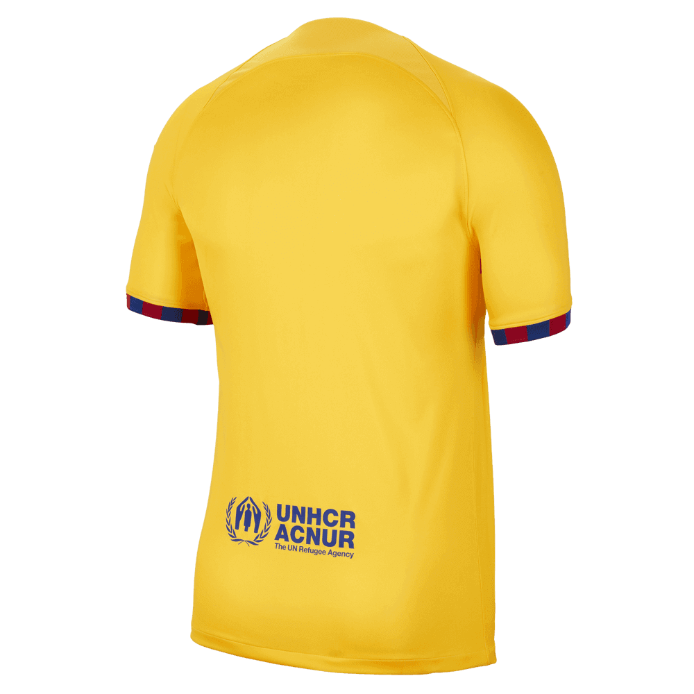 Nike 2022-23 FC Barcelona Fourth Jersey - Yellow - University Red (Back)