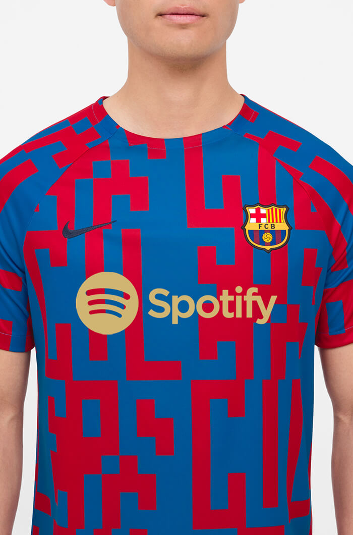 Nike 2022-23 FC Barcelona Pre-Match Jersey - Signal Blue-Red (Detail 3)