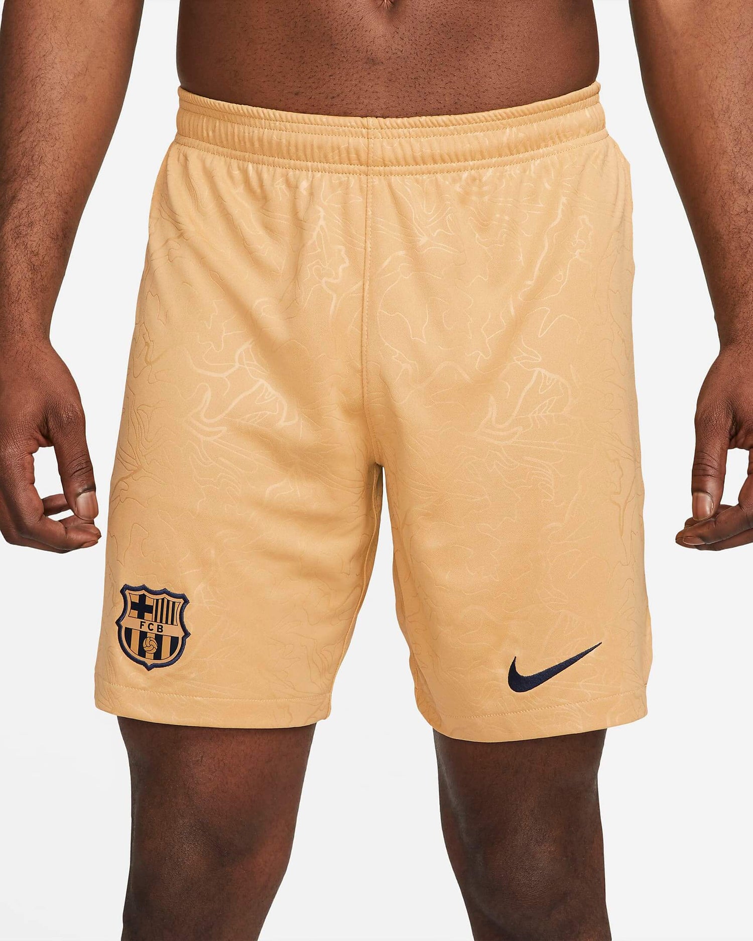 Nike 2022-23 FC Barcelona Stadium Away Shorts - Club Gold-Obsidian (Front)