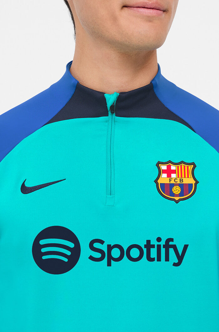 Nike 2022-23 FC Barcelona Strike Drill Top - Aqua-Signal Blue (Detail 1)
