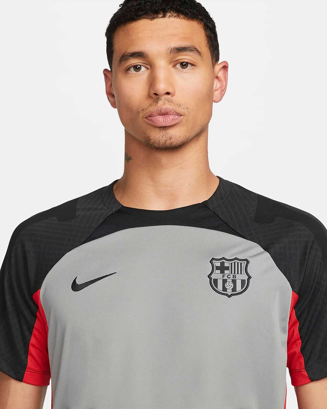 Nike 2022-23 FC Barcelona Strike Short-Sleeve Top - Grey-Black (Detail 1)