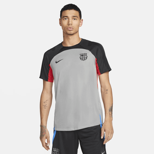 Nike 2022-23 FC Barcelona Strike Short-Sleeve Top - Grey-Black (Model - Front)
