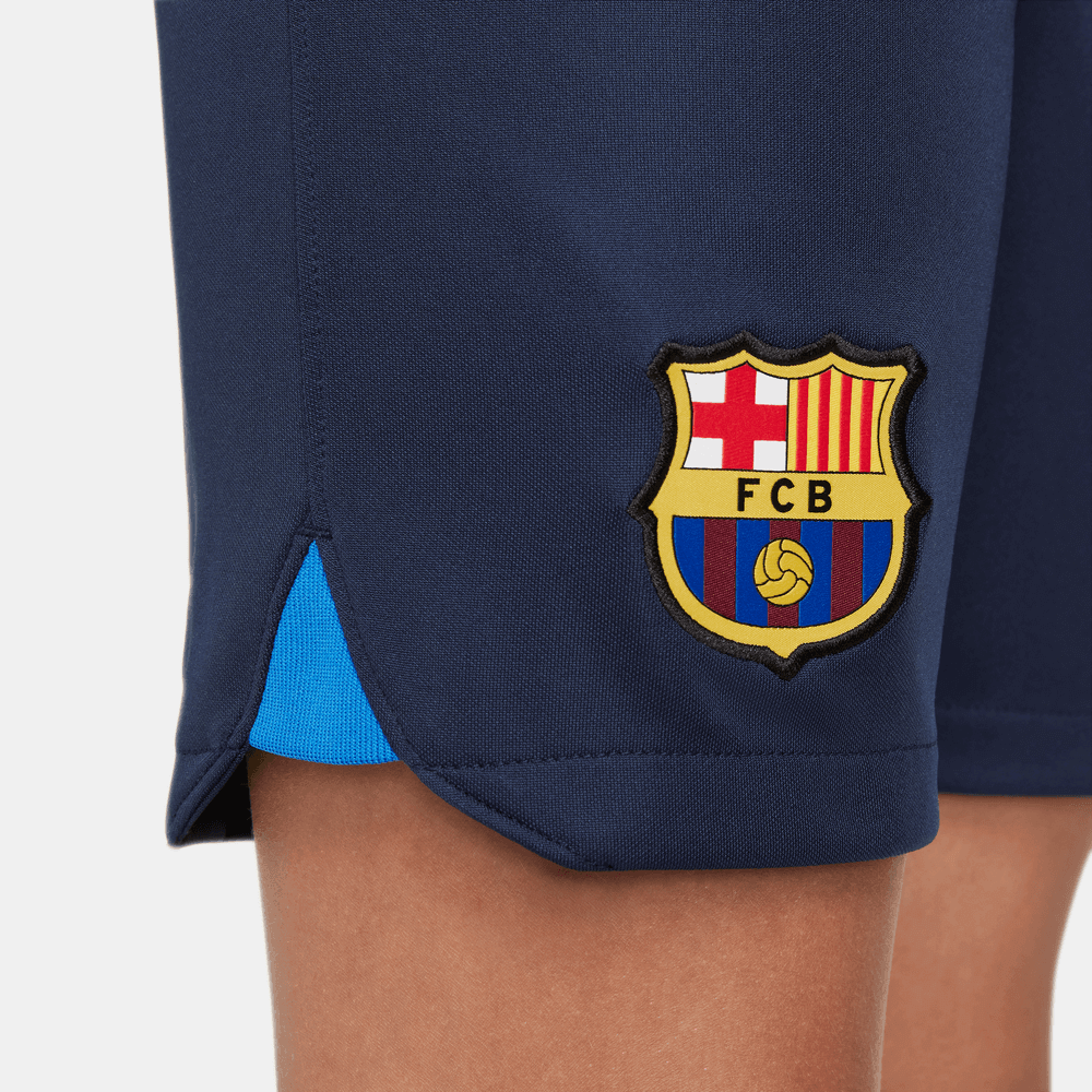 Nike 2022-23 FC Barcelona Youth Stadium Home Shorts - Navy (Detail 2)