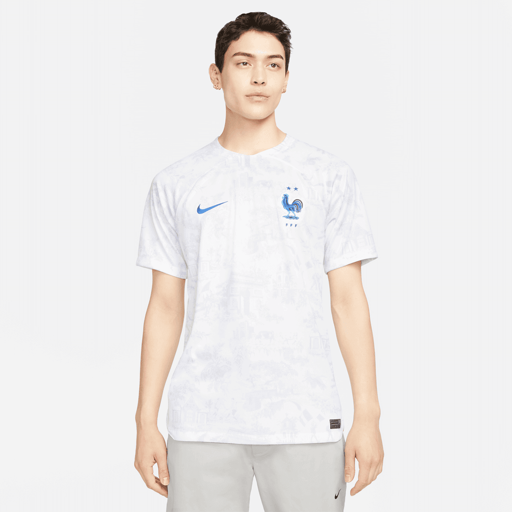 Nike 2022-23 France Away Jersey - White-Royal (Model - Front)