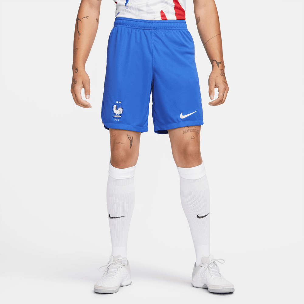 Nike 2022-23 France Away Shorts - Blue (Model - Front)