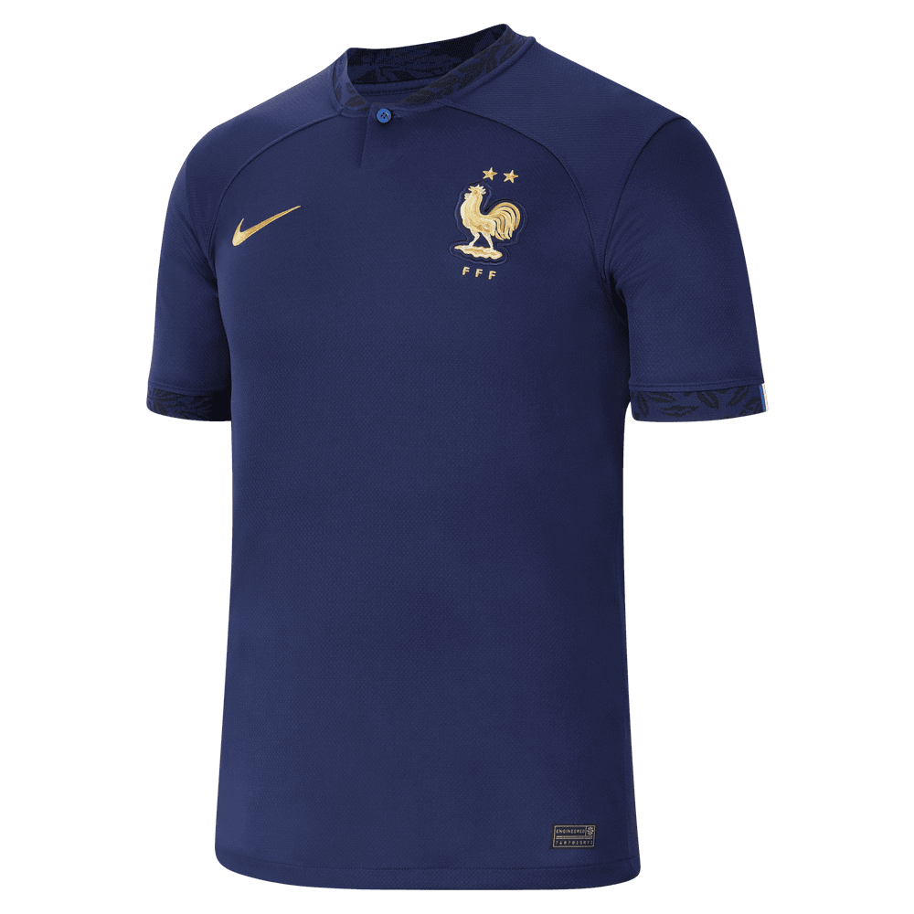 Nike 2022-23 France Home Jersey - Midnight Navy-Metallic Gold