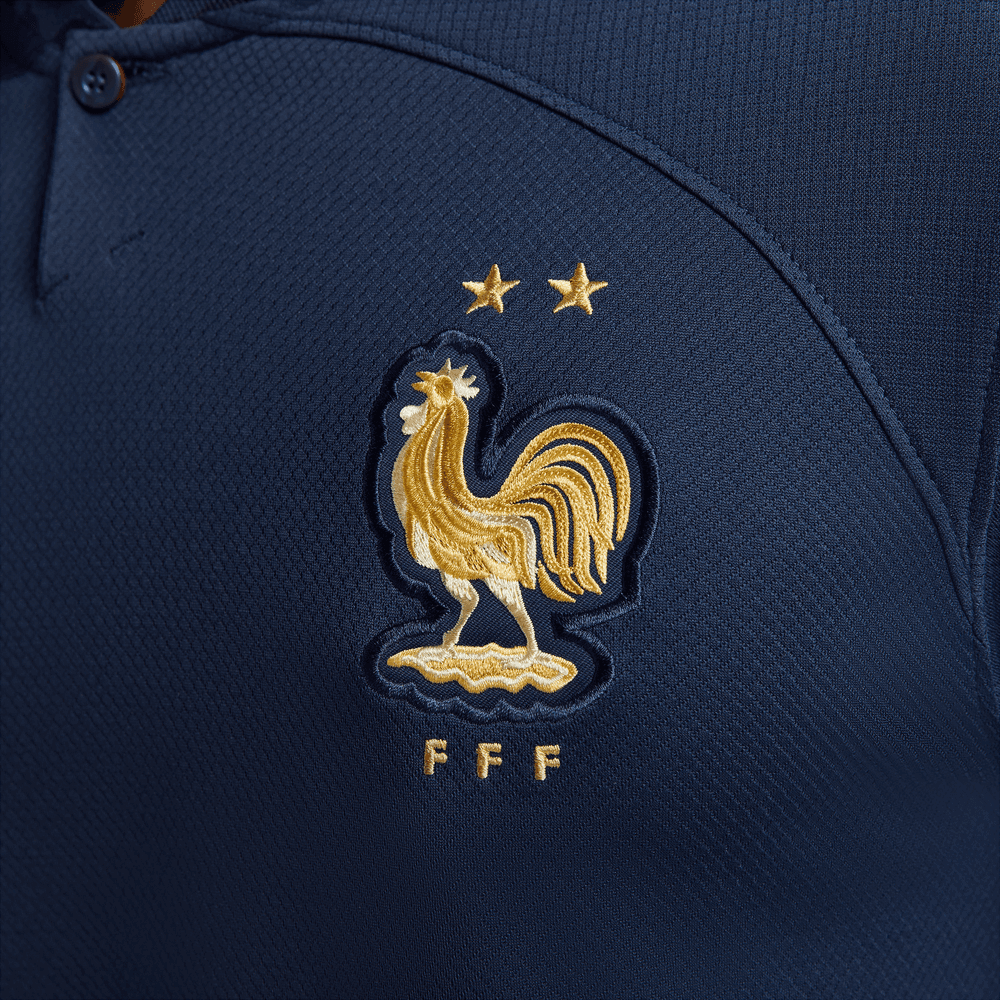 Nike 2022-23 France Home Long Sleeve Jersey Navy-Gold (Detail 3)