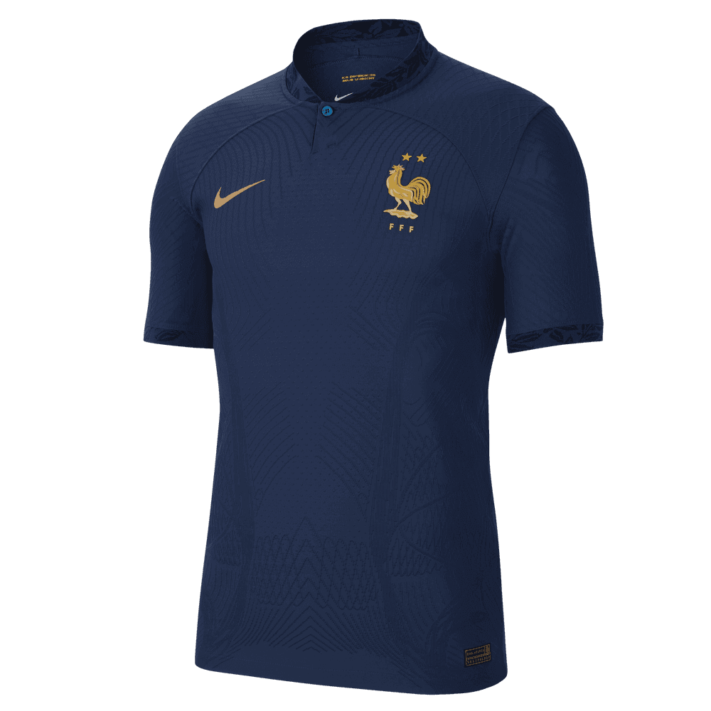 Nike 2022-23 France Home Vapor Match Authentic Jersey Navy-Gold (Front)