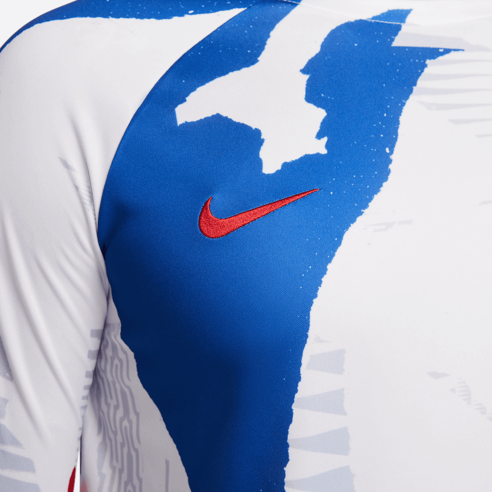 Nike 2022-23 France Long-Sleeve Pre-Match Jersey - White-Royal-Red (Detail 1)