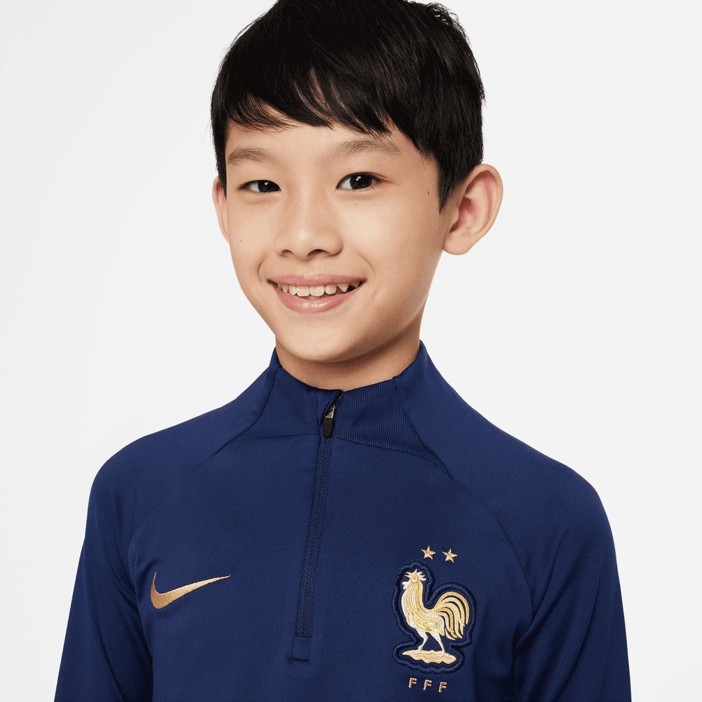 Nike 2022-23 France YOUTH Strk Drill Top - Navy (Detail 1)