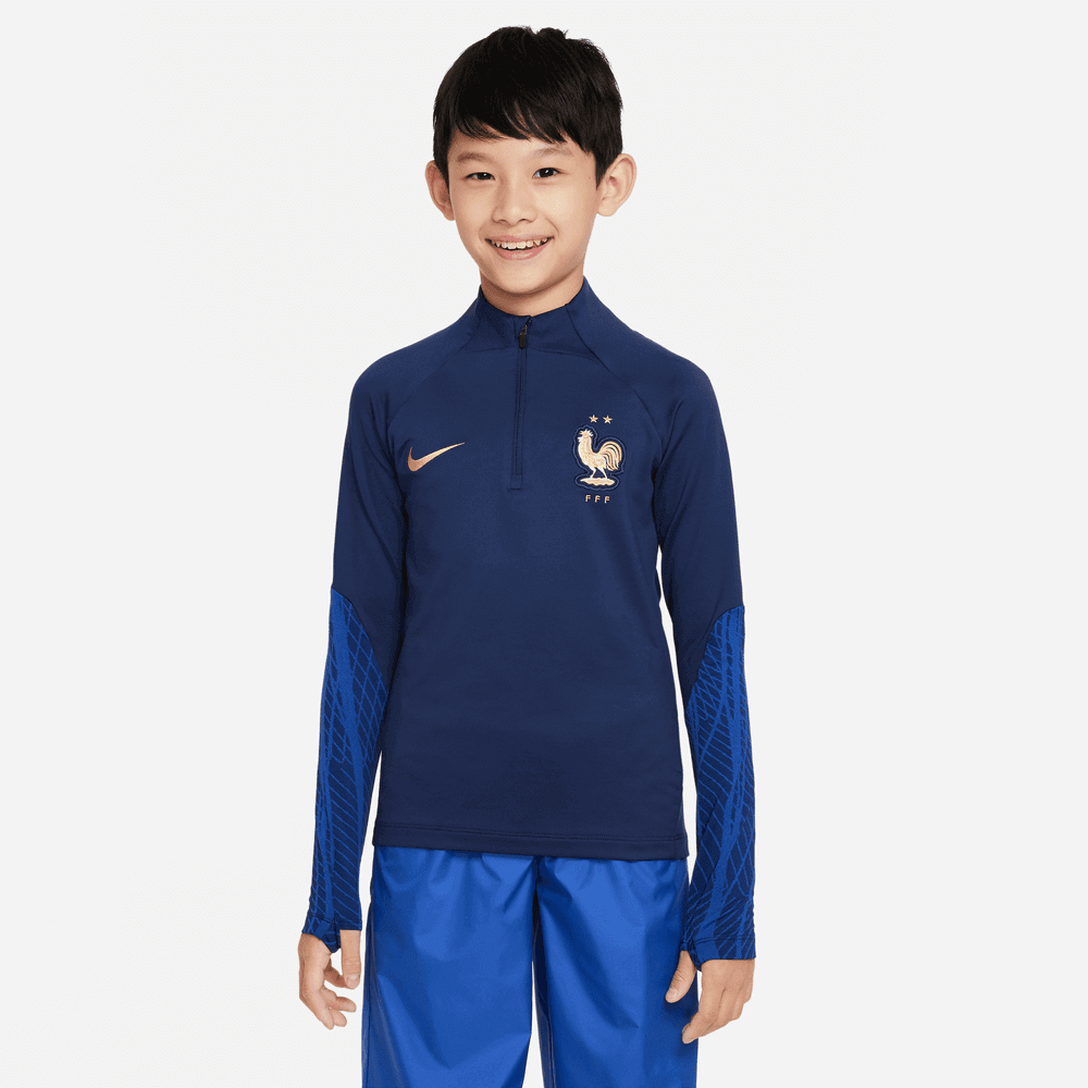 Nike 2022-23 France YOUTH Strk Drill Top - Navy