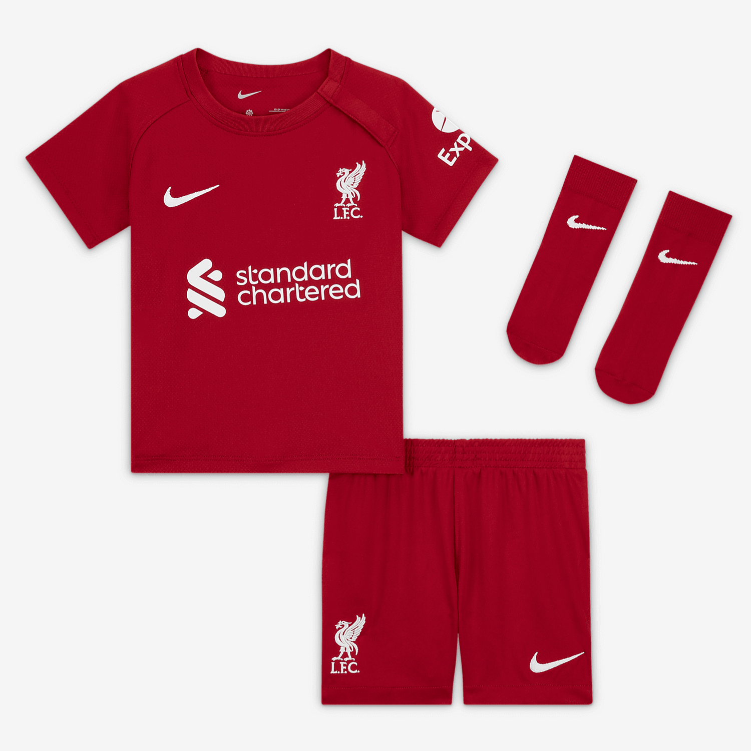 Nike 2022-23 Liverpool FC Home Infant Kit - Red - White (Kit - Front)