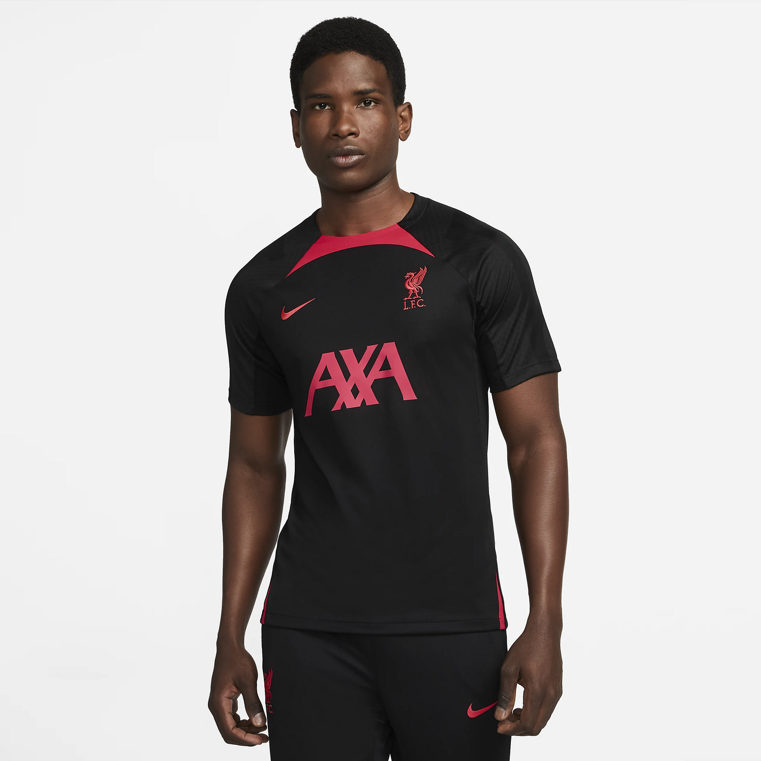 Nike 2022-23 Liverpool FC Strike Short-Sleeve Top - Black-Siren Red