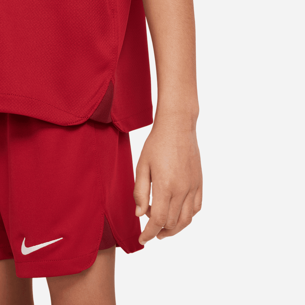 Nike 2022-23 Liverpool Little Kid's Home Kit - Tough Red (Detail 4)