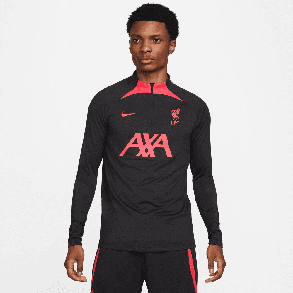 Nike 2022-23 Liverpool Strike Drill Top - Black-Siren Red (Model - Front)