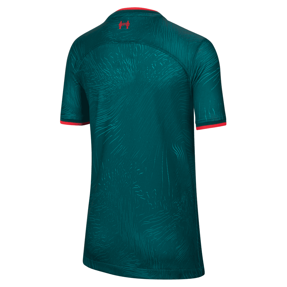 Nike 2022-23 Liverpool Youth Third Jersey - Atomic Teal-Siren Red (Back)
