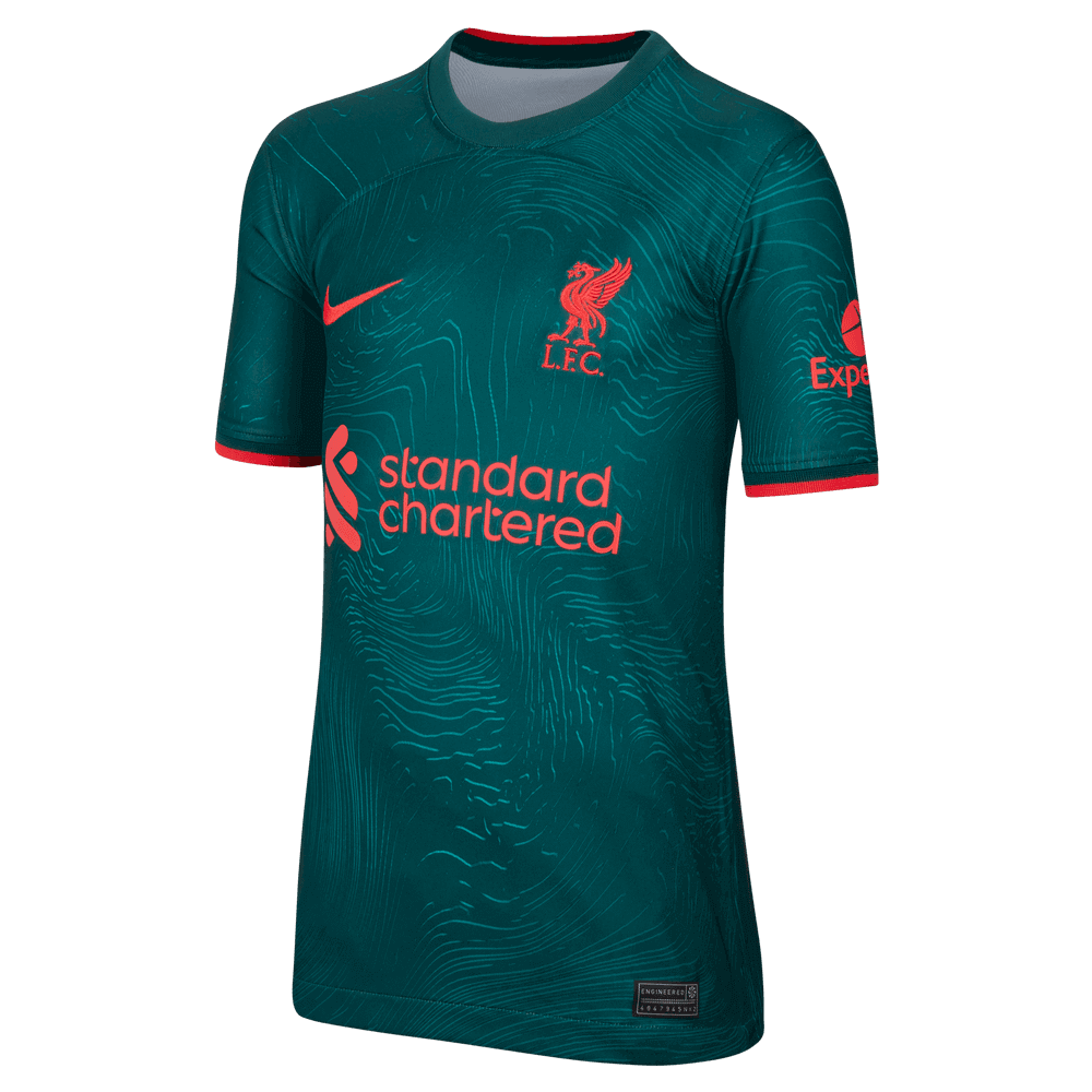 Nike 2022-23 Liverpool Youth Third Jersey - Atomic Teal-Siren Red
