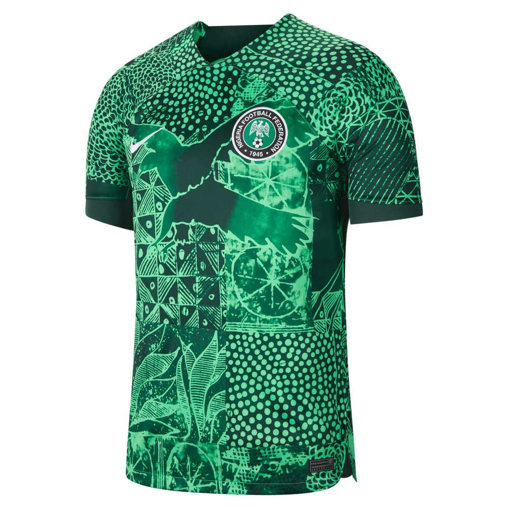 Nike 2022-23 Nigeria Home Jersey - Green Spark-Pine Green (Front)
