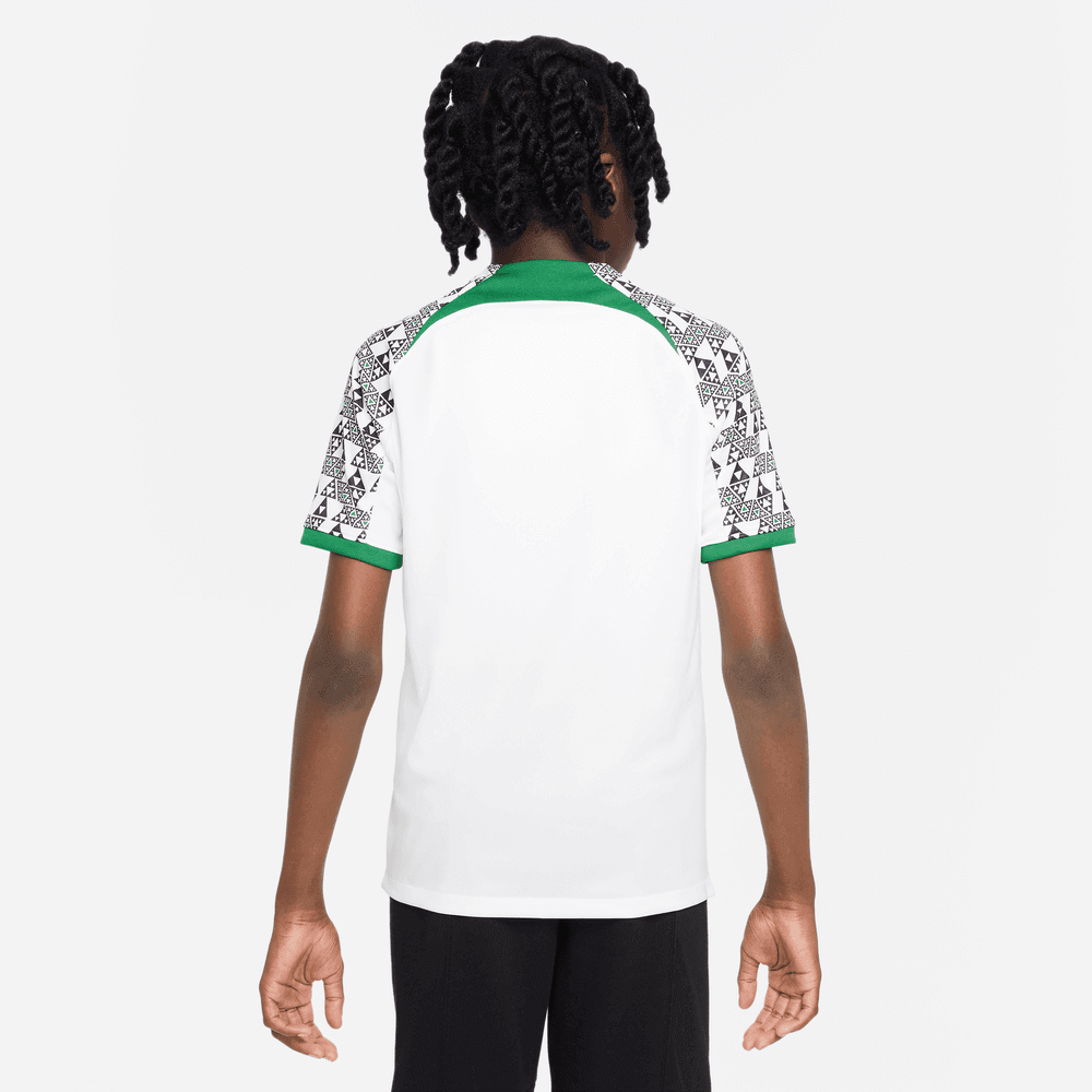 Nike 2022-23 Nigeria Youth Away Jersey - White-Black (Model - Back)