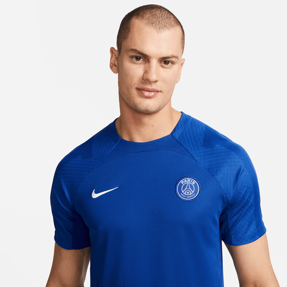 Nike 2022-23 Paris Saint-Germain Dri-Fit Strike Short-Sleeve Top - Blue (Detail 1)