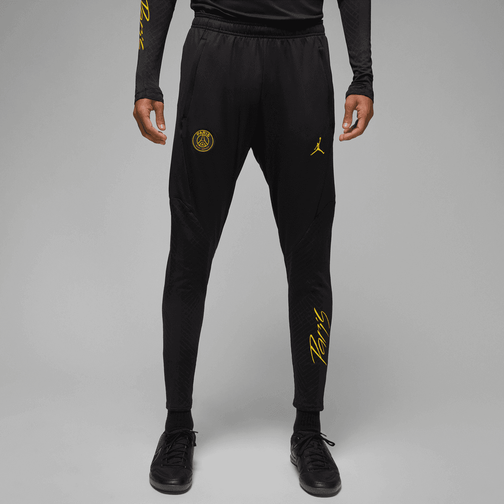 Nike 2022-23 Paris Saint-German 4th Strike Training Pants - Black - Yellow (Model - Front)