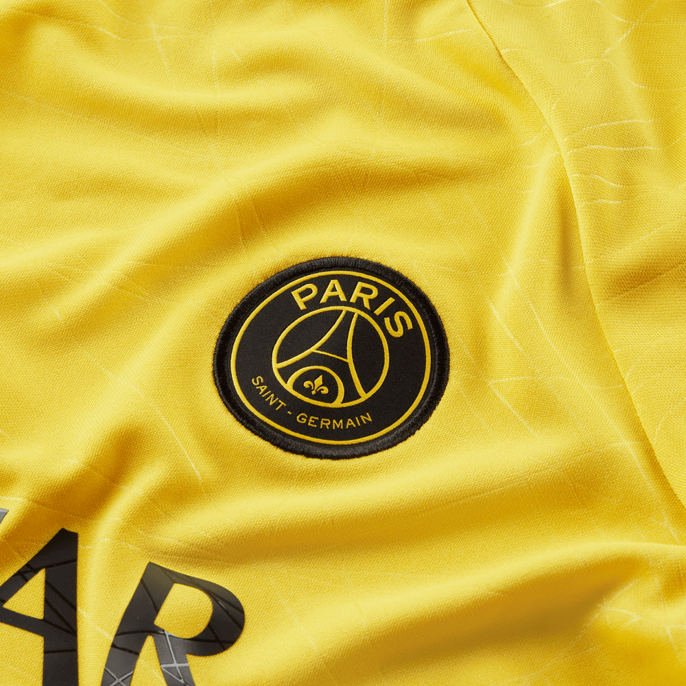 Nike 2022-23 Paris Saint-German Youth Pre-Match Jersey - Yellow - Black (Detail 2)