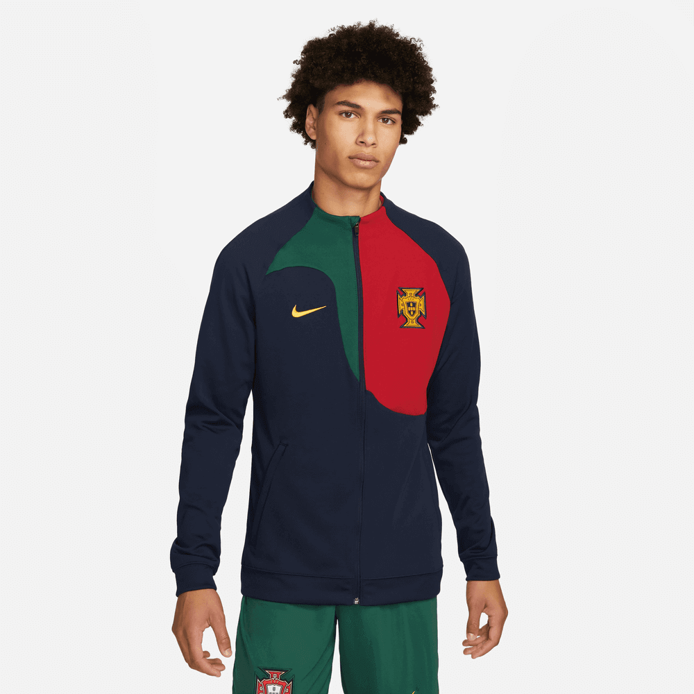 Nike 2022-23 Portugal Anthem Jacket - Navy-Red-Green (Model - Front)